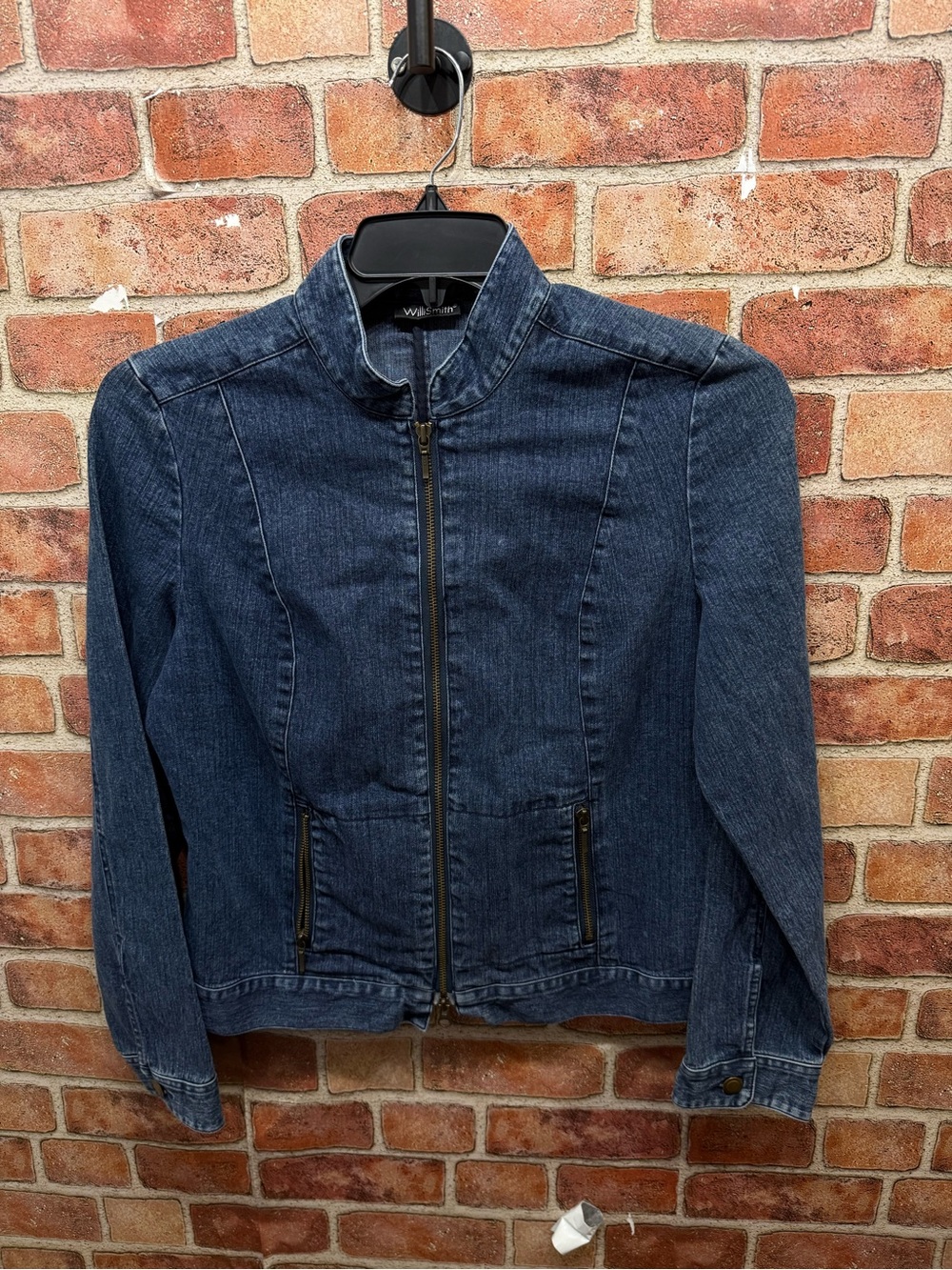 Willi Smith Dark Blue Denim Zip moto Jacket